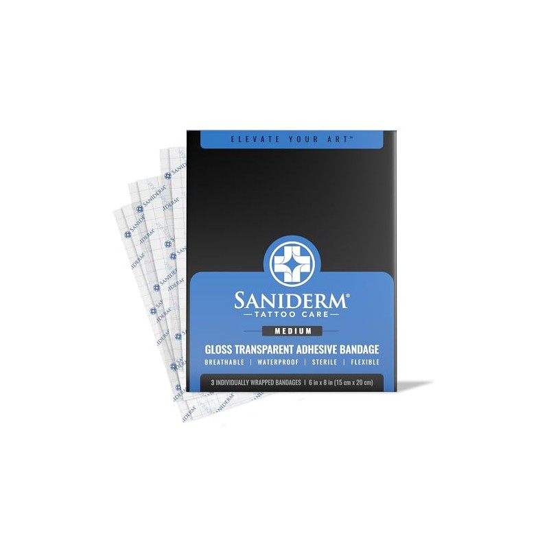 Saniderm tattoo bandage in personal pack size of 6 X