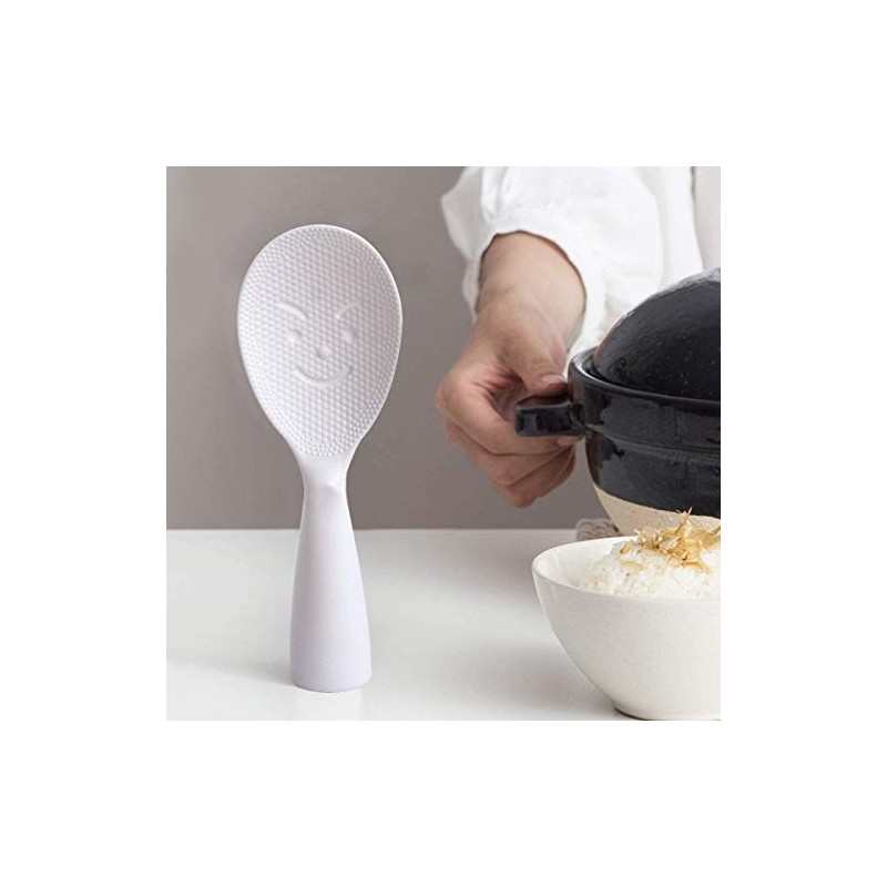 MIZORLIE Rice Paddle Tool,Non-Stick Rice Spoon,Standing Rice Spatula with Smile
