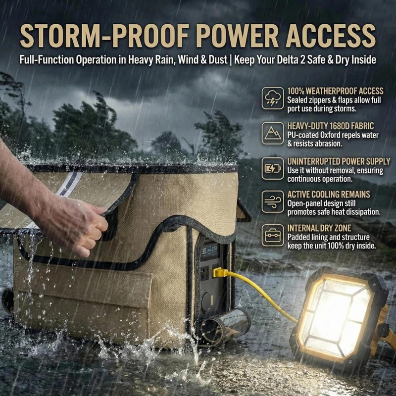 Power Station Waterproof Case, Compatible with EF ECOFLOW DELTA 2