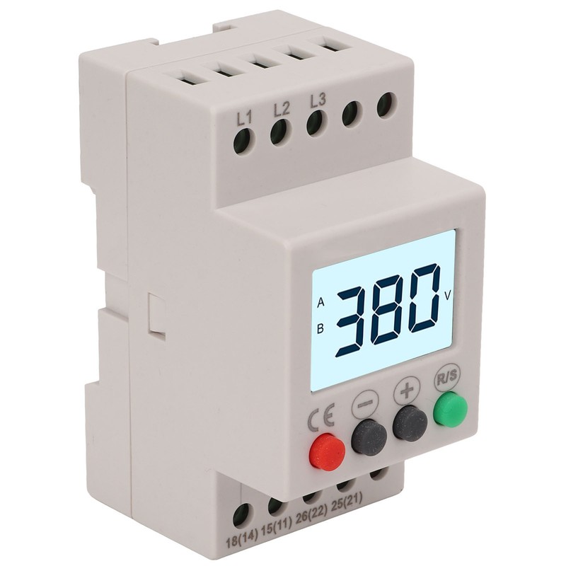 Over Under Voltage Protector Protective Device 3 Phase LCD Digital