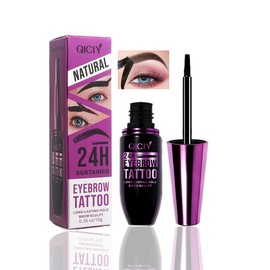 2Peel Off Eyebrow Tattoo Tint Gel, 24H Waterproof Semi-Permanent Brow Tinting Kit, Smudge-Proof Long Lasting Eyebrow Dye, Professional Natural Misty Brow Sculpt for All Hair Colors (Taupe)