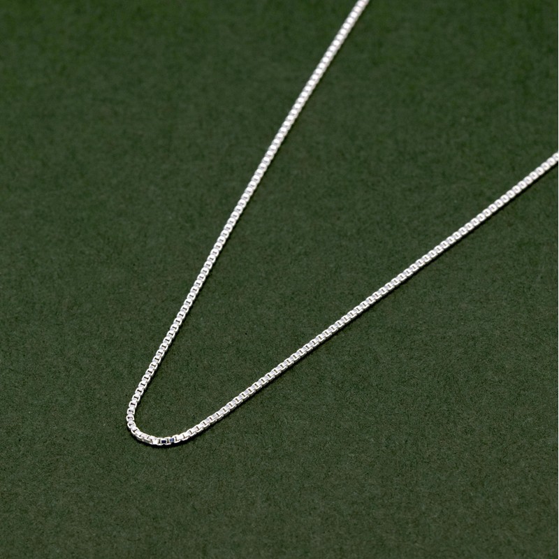 Kualitas Genuine 925 Sterling Silver Box Chain Necklace 24''