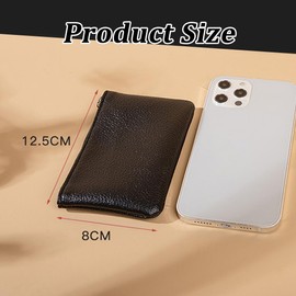 Coin Purse, 2 Pcs Pu Leather Lychee Grain Zip Portable Mini Coin Purse Coin Purse Women, for Women Credit Card ID Key Headset Lipstick Organizer