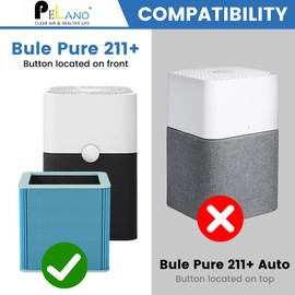 211+ Replacement Filter Compatible with 211+ Air Purifier, 2-Stage Filtration System of H13 True HEPA Filter and Activated Carbon Filter, Blue, 2 Pack