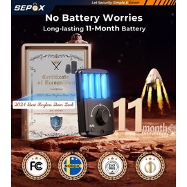 SEPOX® 2PC Set Smart Deadbolt Lock - 5-in-1 Keyless Entry (Fingerprint, Bluetooth, WiFi, Tuya APP, Key) - Auto Lock/Unlock, Front & Bedroom Door Compatible, Lever & Knob