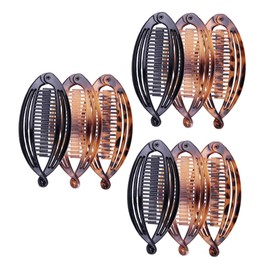 Beavorty 9pcs Snap Hair Clips Interlocking Banana Clips Clincher Comb for Women Girls Wedding Party