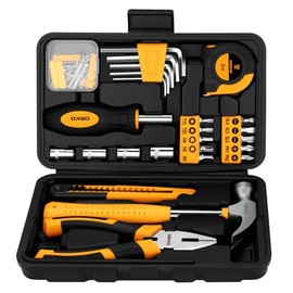 DEKOPRO 94 Piece Tool Set Household DIY Tool Kit for Men with Storage Toolbox, Small Basic Hand Tool Box Set for Home Repair, DIY, Apartment, Office, Orange