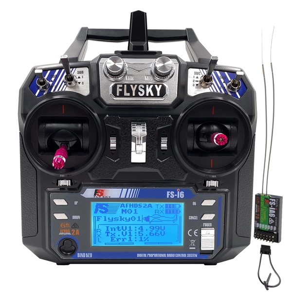 Flysky FS-i6 6CH 2.4GHz Radio System RC Transmitter Controller with FS-iA6 Receiver for RC Helicopter Plane Quadcopter Glide(Model_2)