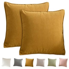 Decorative Cushion Cover Made of Soft Textured Chenille, Decorative Cushion Cover Sofa Cushion Couch Cushion, Farmhouse Cushion Cover for Couch Sofa Bedroom Living Room, 45 x 45 cm (Mustard Yellow)