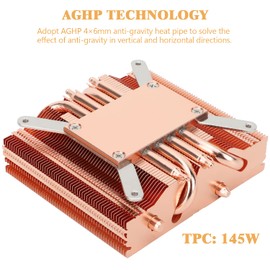 Thermalright AXP90 X47 Full Low Profile CPU Cooler, 47mm Height, with TL-9015R Slim PWM CPU Fan,Pure Copper Version, Computer ITX Heatsink Cooler, for AMD:AM4 AM5/Intel 1150/1151/1200/1700