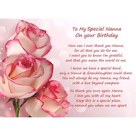 Birthday Poem Verse Greeting Card (Special Nanna, from Granddaughter)