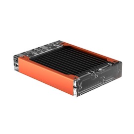 PrimoChill 120SL (30mm) EXIMO Modular Radiator, Clear Acrylic, 1x120mm, Single Fan (R-SL-A12) Available in 20+ Colors, Assembled in USA and Custom Watercooling Loop Ready - Candy Copper