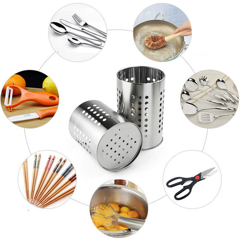 2 PCS Kitchen Utensil Organizer, Kitchen Stainless Steel Cooking Utensil