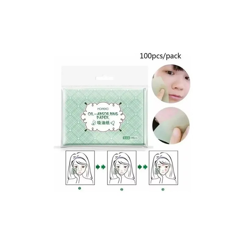 600p Papel Te Verde Absorbente Grasa Facial Elimina Brillo