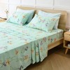 JSD Green Floral Printed Sheet Set Queen Size 6 Piece,