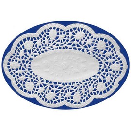 VEPATIM 500 Decorative Lace Oval Mocha Doilies White 22 x 15 cm
