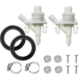 2 Pcs 385311641 RV Toilet Water Valve and 2 Pcs 385311658 Flush Ball Seal Replacement for Sealand Dometic 300 310 320 RV Toilets, Pedal Flush Marine Toilet