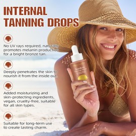 Sunless Tanning Drops, Dolce Tan Love Drop, Drinkable Self Tannings Drops, Naturally Boost Melanin, Enhancing Your Natural Skin Tone for a Genuine, Sun-Kissed Glow, Without Sun Damage