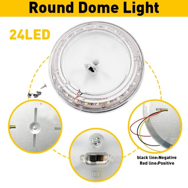 Unbranded RV Lights LED 12V Interior Switched Ceiling Round Fixture