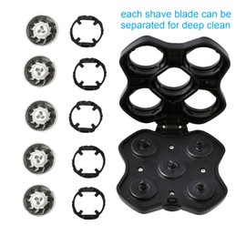 VSTSERIES Men's Electric Razor Replacement Head,Upgraded 5D Float Rotary Close Shave Heads,Wet Dry 5 Blade Shaver Head for Bald Man,Washable Easy to Clean,Larger Storage Space,Detachable Cutter Blade