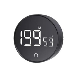 Digital Kitchen Timer, Magnetic Countdown Egg Timer with Large LED Display, 3 Volume Levels Kitchen Timers for Cooking Fitness Baking Studying Teaching, Easy for Kids and Seniors - Black