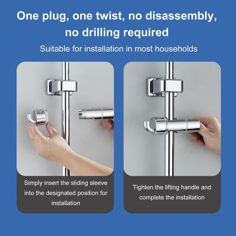 Shower Head Holder, New Model with Hooks，Adjustable 14-25mm（Actual Testing），Hand Shower