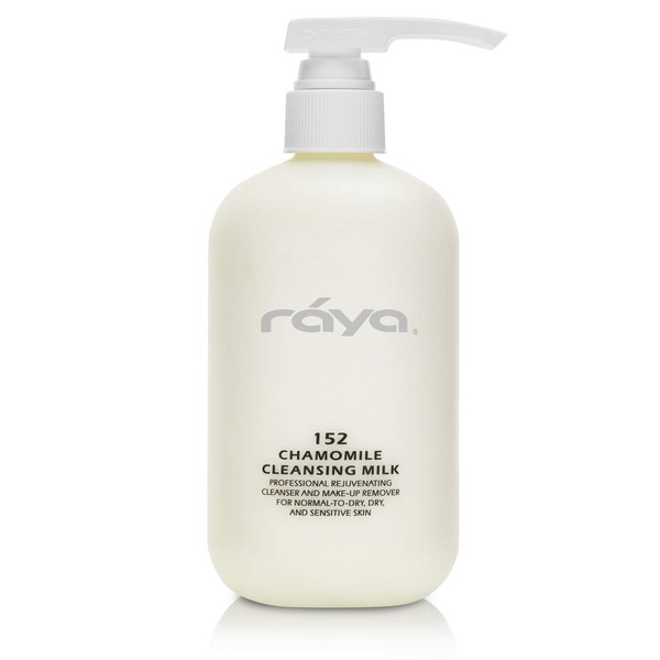 RAYA Chamomile Facial Cleansing Milk 16 oz (152) | Gentle, Soap-Free Fluid Cleanser and Make-Up Removing Lotion for Dry and Sensitive Skin | Helps Calm Irritations and Refine Pores