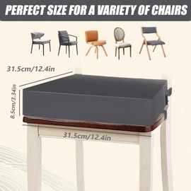 WIYETY Child Seat Raiser Chair for Dining Table, Dismountable, Portable Child Seat Cushion, PU Leather, Seat Raiser Seat Cushion Children with Safety Buckle, Child Seat Raiser for Dining Table (Dark