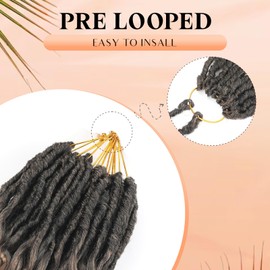 New Goddess Locs Crochet Hair for Black Women - 8 Packs 18 Inch 1B/27 Color Faux Locs with Deep Wave Curly Ends | Soft Synthetic Pre-Looped Loose Wavy Braids | Lightweight & Natural Look (18",T27#)