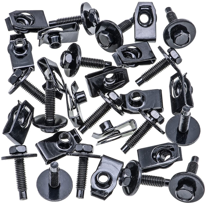 Rexka 15 Sets M6-1.0 Extruded U Nuts & Hex Head