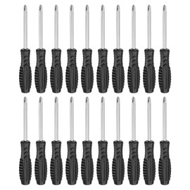 sourcing map 20pcs PH2 Mini Phillips Screwdriver #2 5.7" Length Screwdrivers 3" Carbon Steel with Ergonomic Handle for DIY Repairing, Black