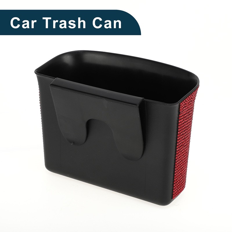 TUCKBOLD Car Trash Can Portable Car Door Trash Bin Red