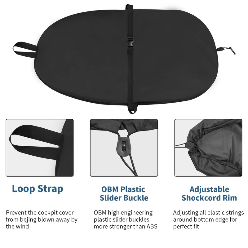 UCEDER Waterproof Oxford Cloth Blocking Kayak Cockpit Cover UV50+ Seal