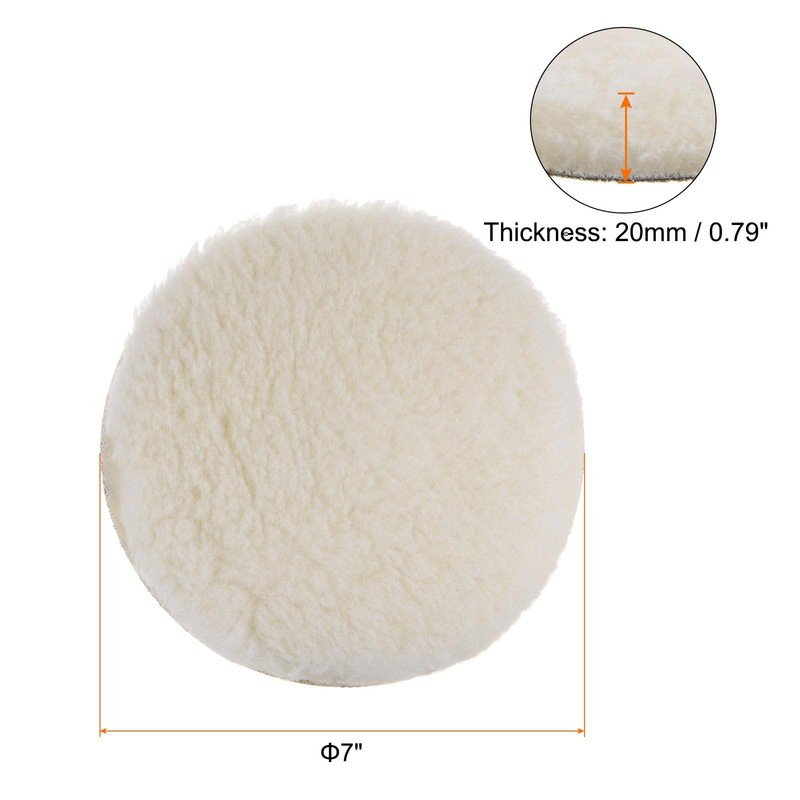 sourcing map 6pcs Wool Buffing Pads 7 Inch Polishing Pad