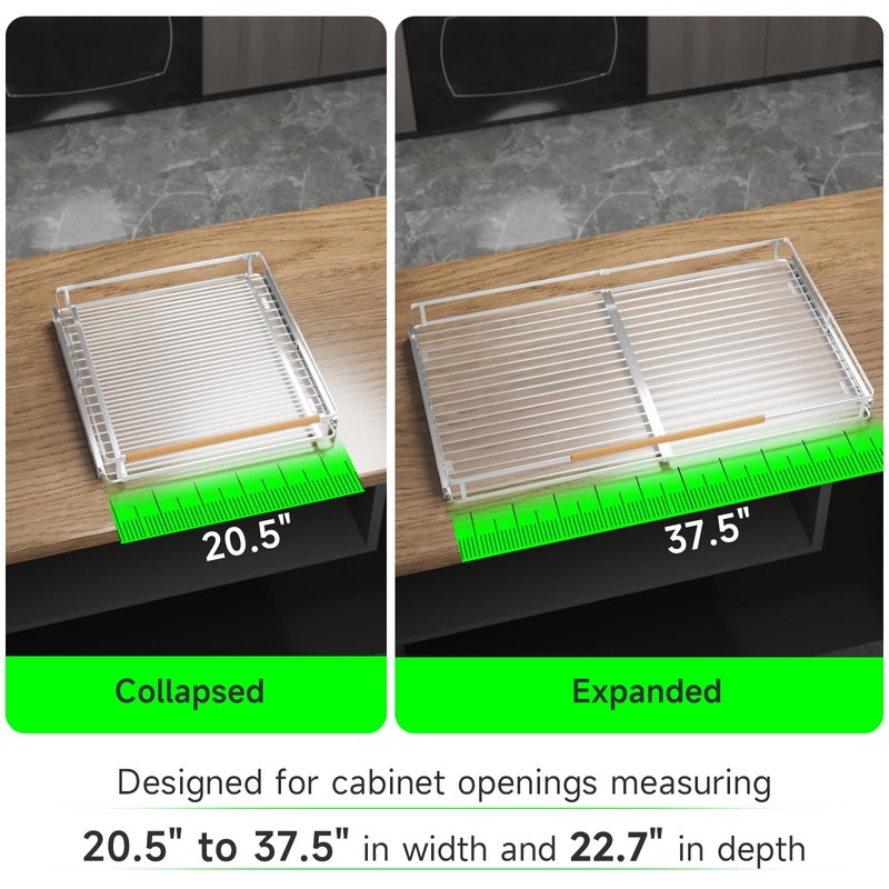 SOFRON Expandable Pull Out Drawers for Cabinets, Kitchen Cabinet Slide