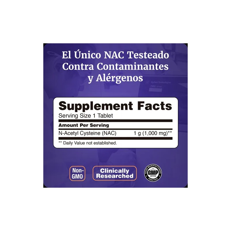 Nac 1000mg | Antioxidante Anti Radical Libre | 60 Tabletas
