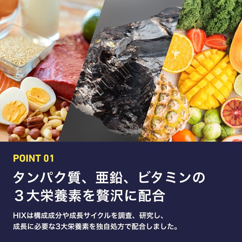 HIX (ヒックス) メンズ サプリメント 亜鉛 L-リジン ビオチン ビタミンC ビタミンB ハリとコシ