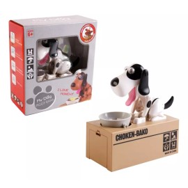 CL Alcancía Perro Come Monedas Tragamonedas Negro Con Blanco C