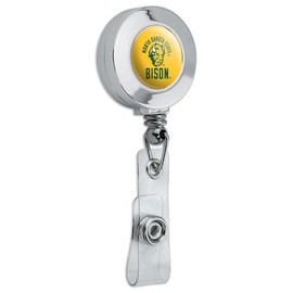 North Dakota State Bison Secondary Retractable Reel Chrome Badge ID Card Holder Clip