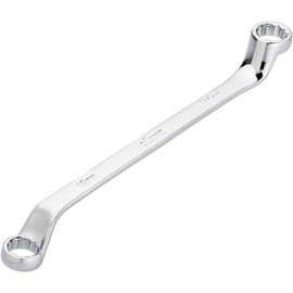VIGOR Double Ring Spanner V7750-16X17, SW 16 x 17 mm, External Double Hexagon Profile, 15 Degree Offset, 253 mm Length, Chrome-Plated, in Accordance with DIN 838/ISO 10104