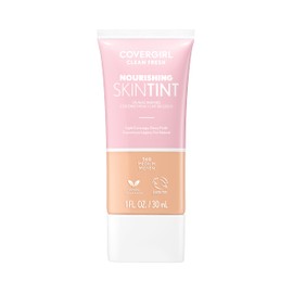 COVERGIRL Clean Fresh Nourishing Skin Tint, 560 Medium, Liquid Foundation, Dewy Finish, Infused with Coconut & Aloe, Vegan Formula
