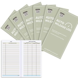 Marspark 6 Pcs Vehicle Mileage Log Book for Car Auto Mileage Tracker Notebook Daily Small Gas Expense Record Log Book 6. 3 x 3. 3 Inch Vehicle Journal Business Bookkeeping for Driving, 32 Pages Each