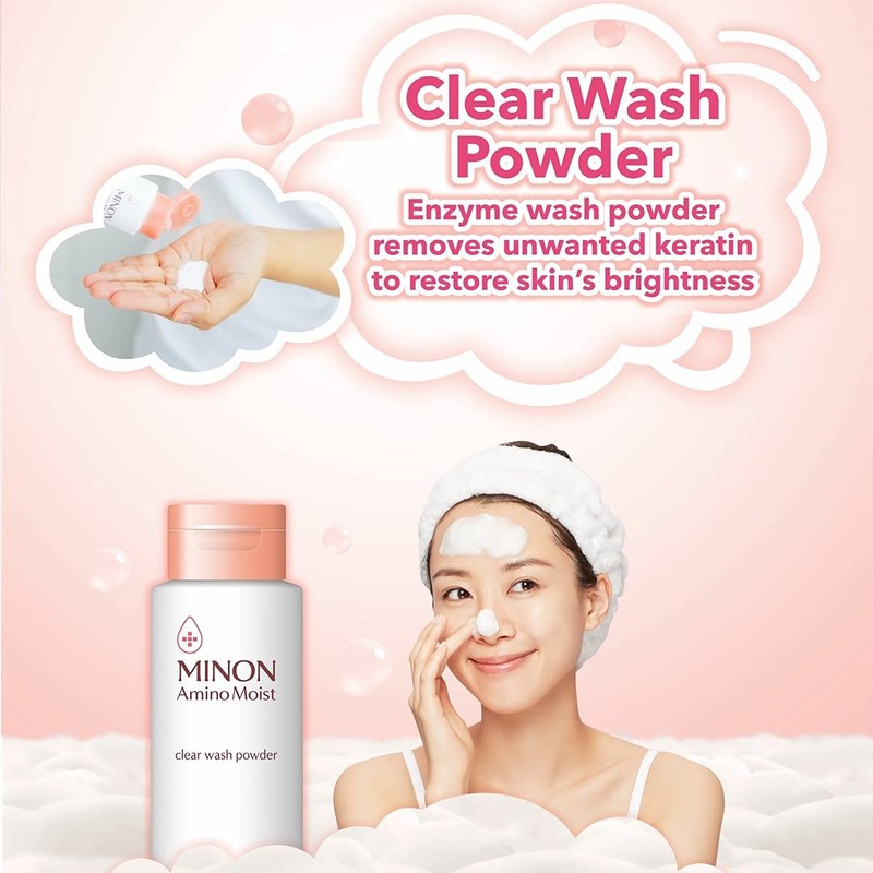 Minon Amino Moist, Minon, Amino Moist, Clear Wash, Powder, 1.2