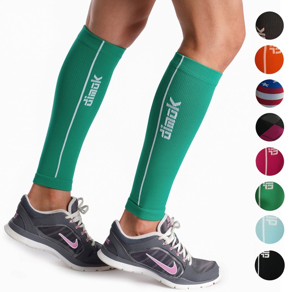 Calf Compression Sleeves Green - Leg Compression Socks for Calves Running Women Men - Best for Shin Splint Muscle Pain St Patricks Day Races (S/M)
