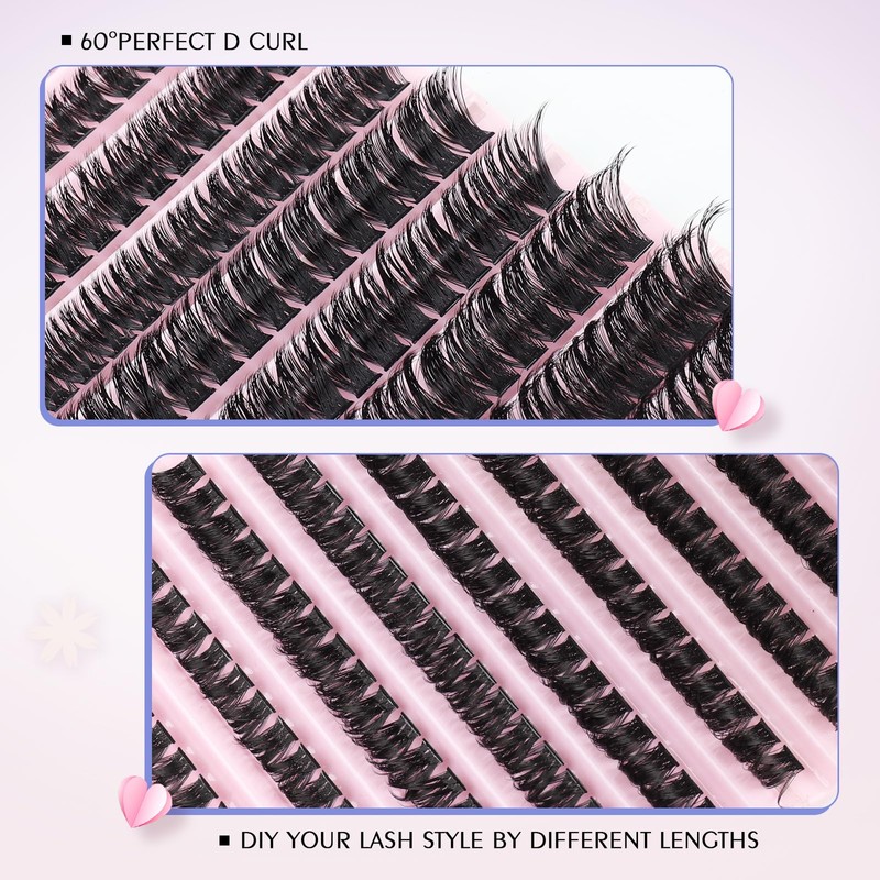 Oreola False Eyelashes Individual 80D Natural Individual Eyelash Cluster Wispy