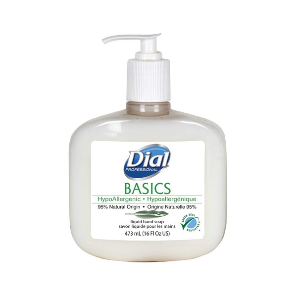Dial Professional 06044 Basics Liquid Hand Soap Rosemary & Mint 16oz Pump 12/Carton