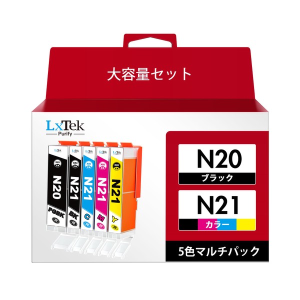 LxTek Purify XKI-N21(BK/C/M/Y)+N20 5 Color Multipack Compatible Ink Cartridge for