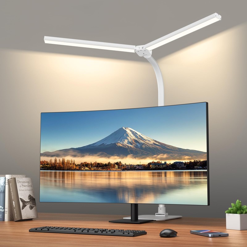 Kaulsoue Desk Lamp Architect Task Dual Head Modern Flexible Gooseneck