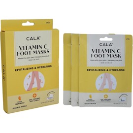 CALA - botínes/máscaras para pies hidratantes con vitamina C (paquete con 3 pares)