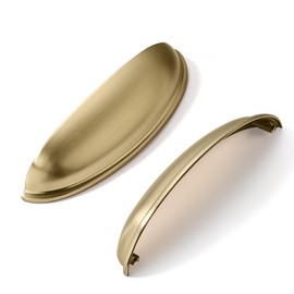 khtumeware 10 Pack 3-3/4" Drawer Pulls Champagne Bronze Cabinet Cup Pulls Kitchen Hardware Cabinet Handles Drawer Handles Knobs 3-3/4 inch Hole Center